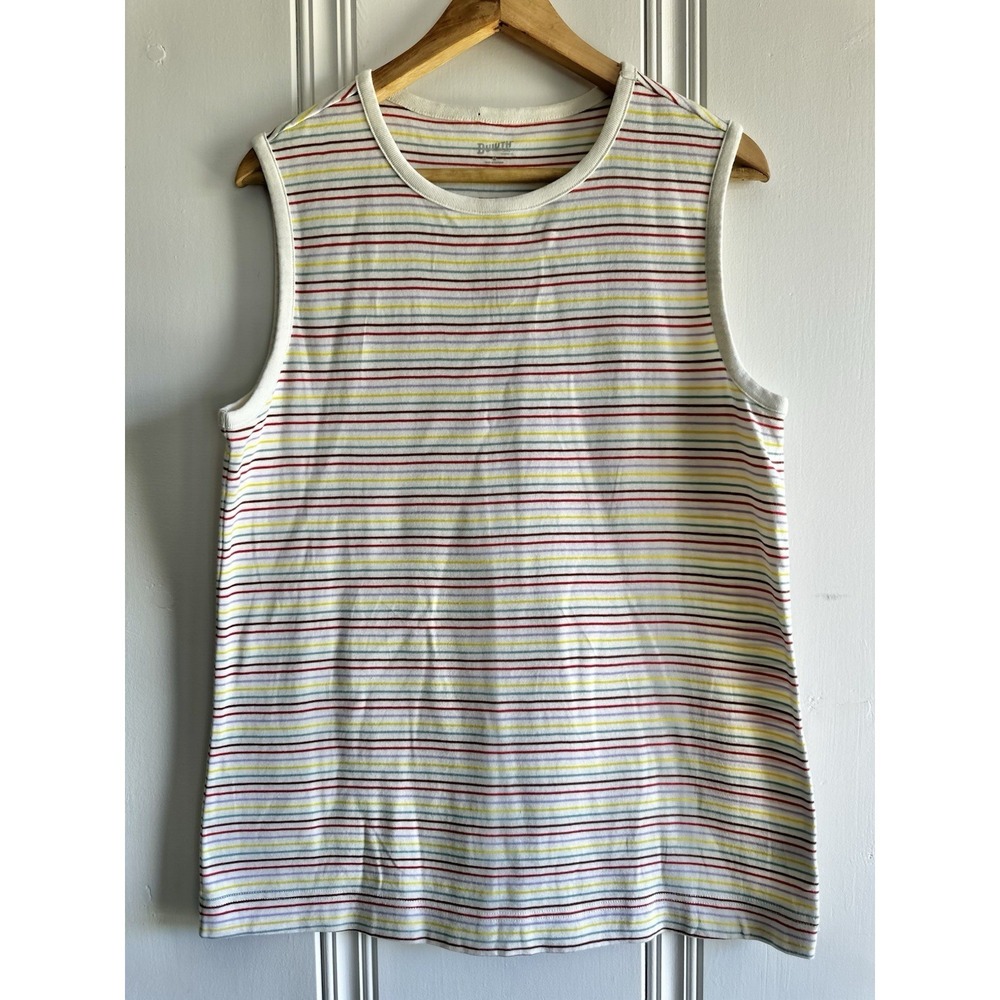 Duluth Trading Women Striped Sleeveless Tank Top M Cotton Casual Summer Capsule